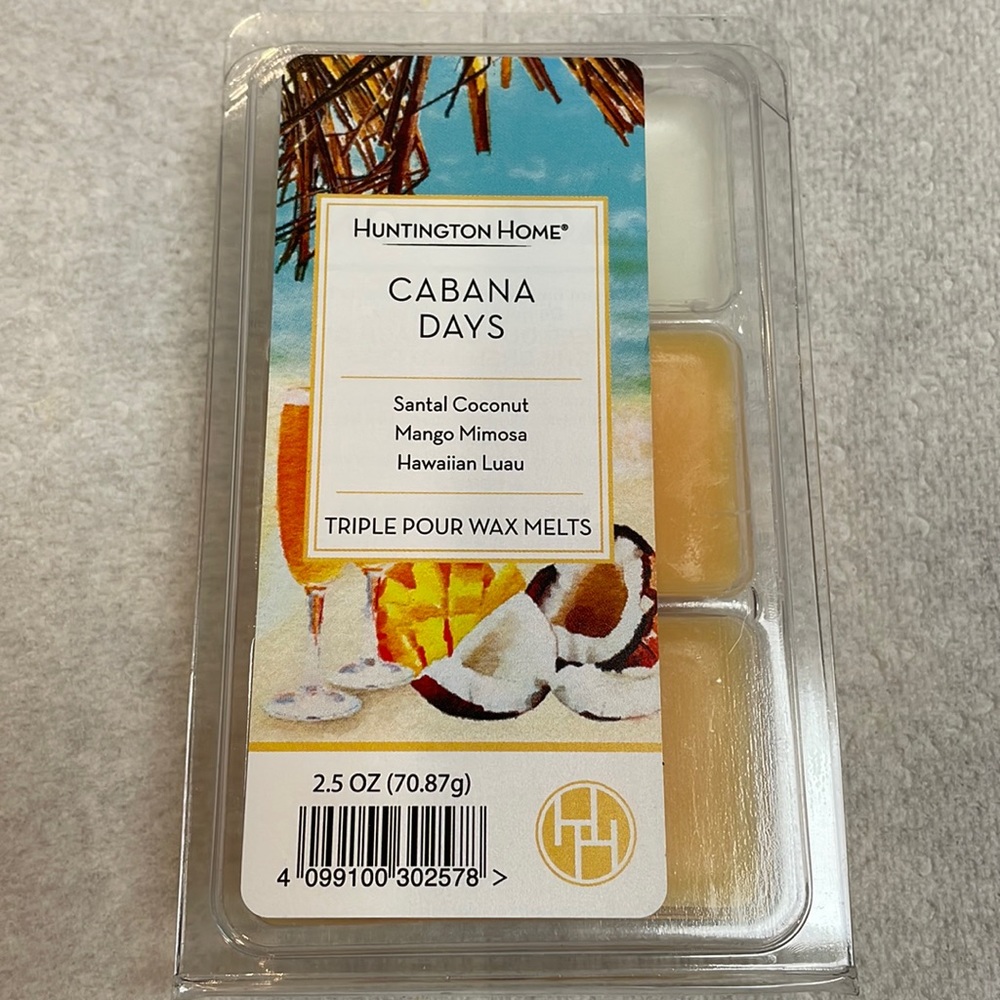 Huntington Home “Cabana Days” Triple Pour Wax Melts. 3 Scents in 1 pkg N…